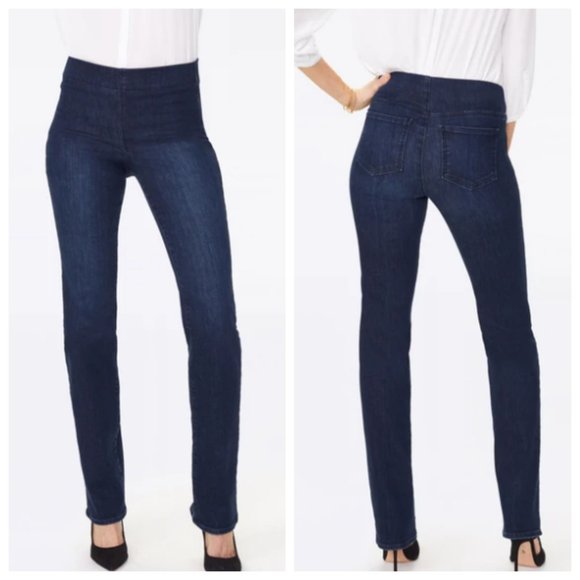 NYDJ Denim - NYDJ Marilyn Straight Pull On Jeans High Waist 12